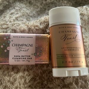 Champagne toast Shea butter bar cleansing soap & antiperspirant deodorant. New